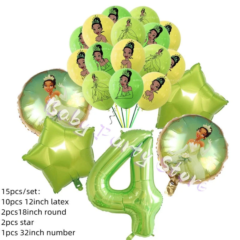 Frog Tiana Princess Party Disposable Tableware Set for Kids Birthday Decoration
