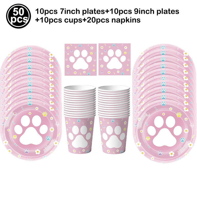 Cute Animals Tableware Cat Shaped Dinner Plates Disposable Party Set