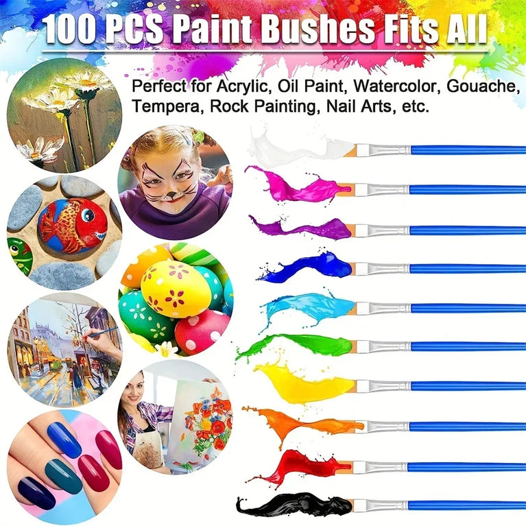 Nylon Bristle Artist Paint Brushes | Versatile Professional & Student Painting Tools