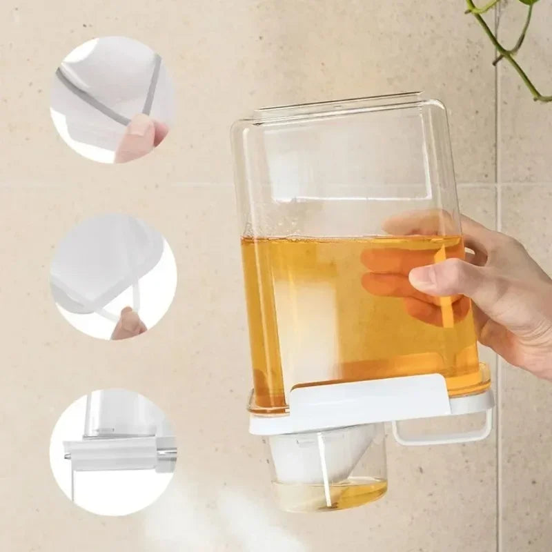 Airtight Laundry Detergent Powder Storage Box 2.3L Plastic Dispenser Container with Labels