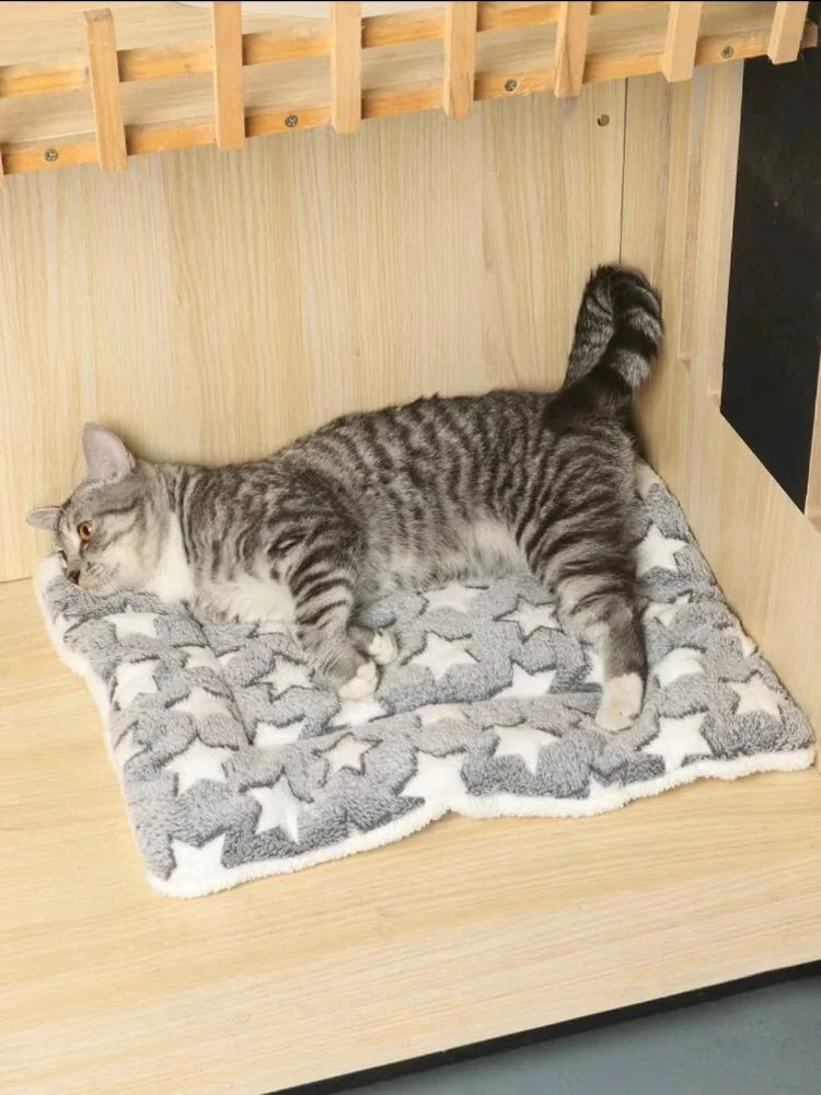 Flannel Pet Mat Dog Bed Cat Bed Thicken Sleeping Mat Cooling Heating Pad for Cats & Pets Comfort Rug
