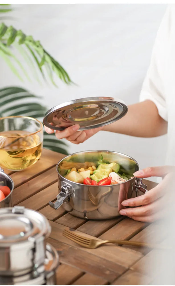 350-3000ML Microwave Stainless Steel Leakproof Bento Lunch Box Food Container