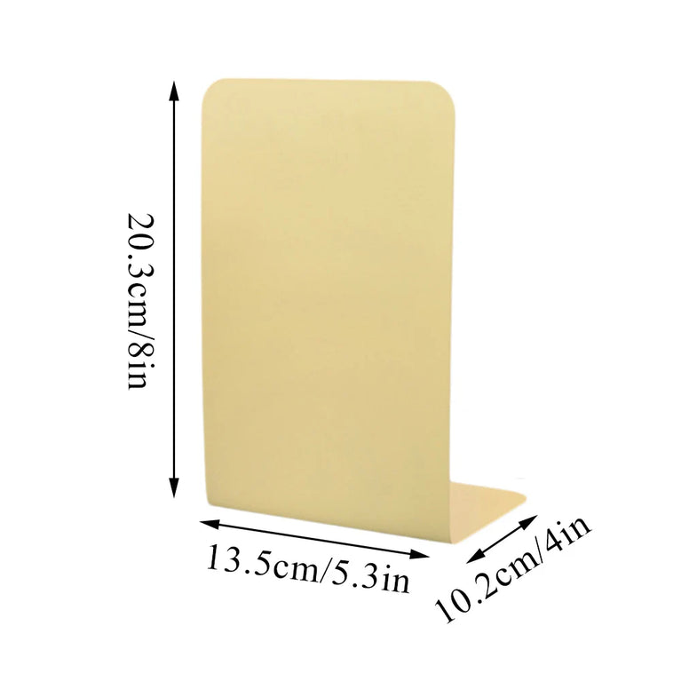 Simple Metal Bookends | 2-Piece Heavy-Duty Non-Slip Desktop Organiser