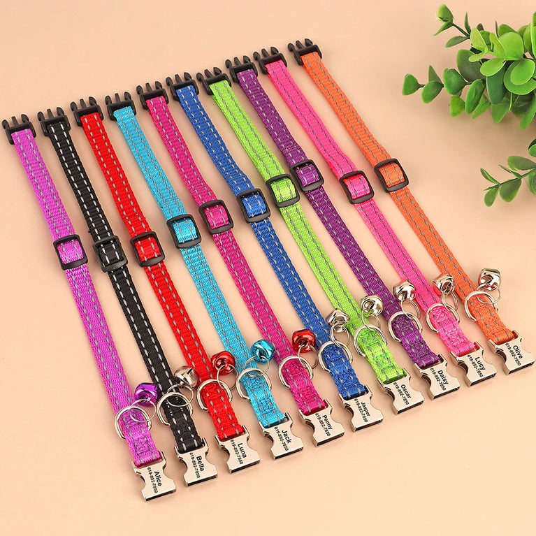 Cat Collar Free Personalized Kitten Collar Engraved Antilost Adjustabl