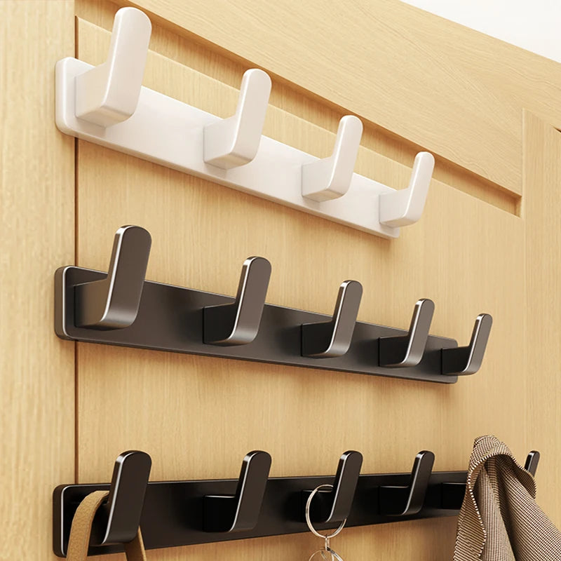 No Drill Space Aluminum Bathroom Kitchen Wall Hook Storage Rack