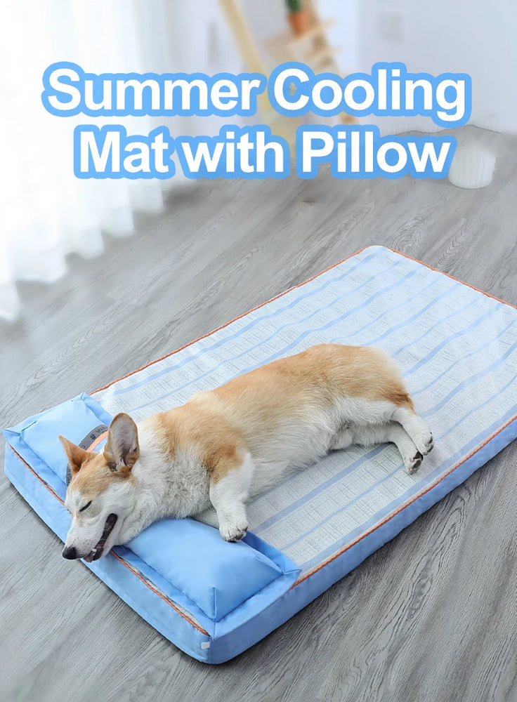 Summer Cooling Orthopedic Memory Foam Dog Bed Waterproof Washable Pillow Bed