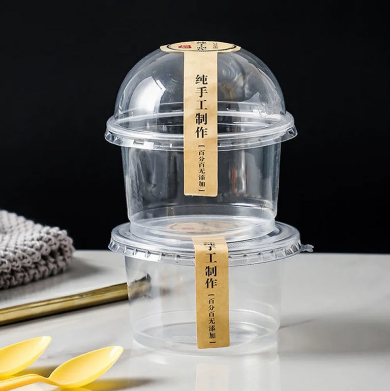 250ML TRANSPARENT DISPOSABLE SALAD CUP DESSERT CUP WITH DOME LID 50/100PCS PARTY BOWL CONTAINER