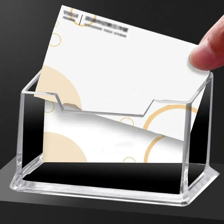 Clear Desktop Business Card Holder Storage Display Stand Organizer