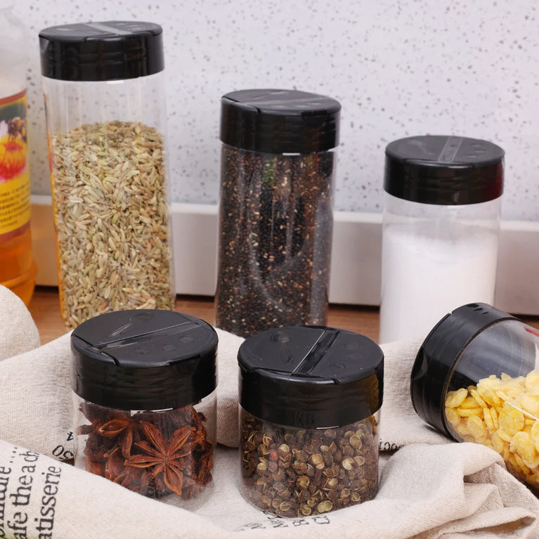 Transparent Seasoning Jars Reusable Spice Storage Bottles Kitchen Container Set