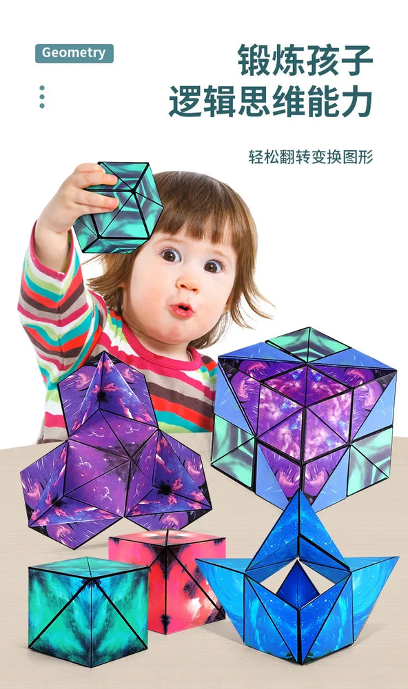 Changeable Magnetic Geometry Cube | 3D Anti-Stress Shape-Shifting Puzzle