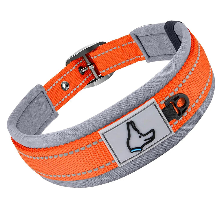 Padded Dog Collars Reflective Adjustable Heavy Duty Nylon Wide
