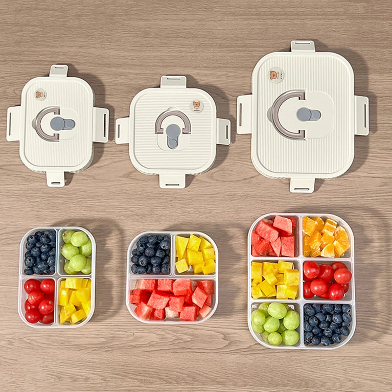 Portable Plastic Divided Lunch Box Kids Student School Picnic Sealed Microwave Bento Container