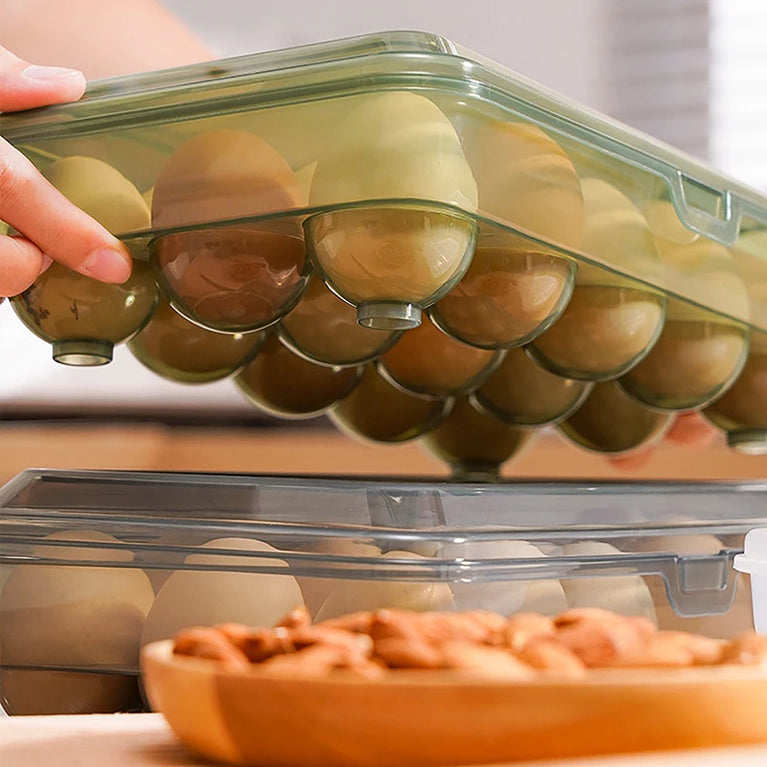 10/15 Grids Transparent Plastic Egg Storage Box Refrigerator Organizer Container