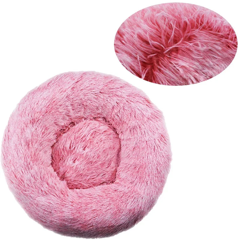 Round Plush Environment Friendly Dog Bed 40-90cm Soft Warm Pet Sleeping Nest