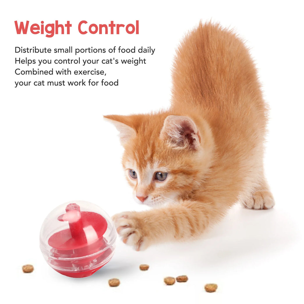 Interactive Cat Treat Dispensing Ball Slow Feeder Puzzle Toy Fun