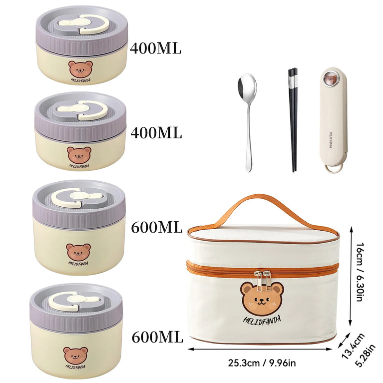 304 Stainless Steel Thermal Bento Lunch Box Leakproof Insulated Food Container