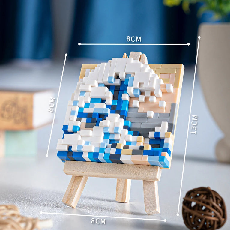 Famous Painting Diamond Building Blocks | 3D Micro-Brick Art with Display Easel