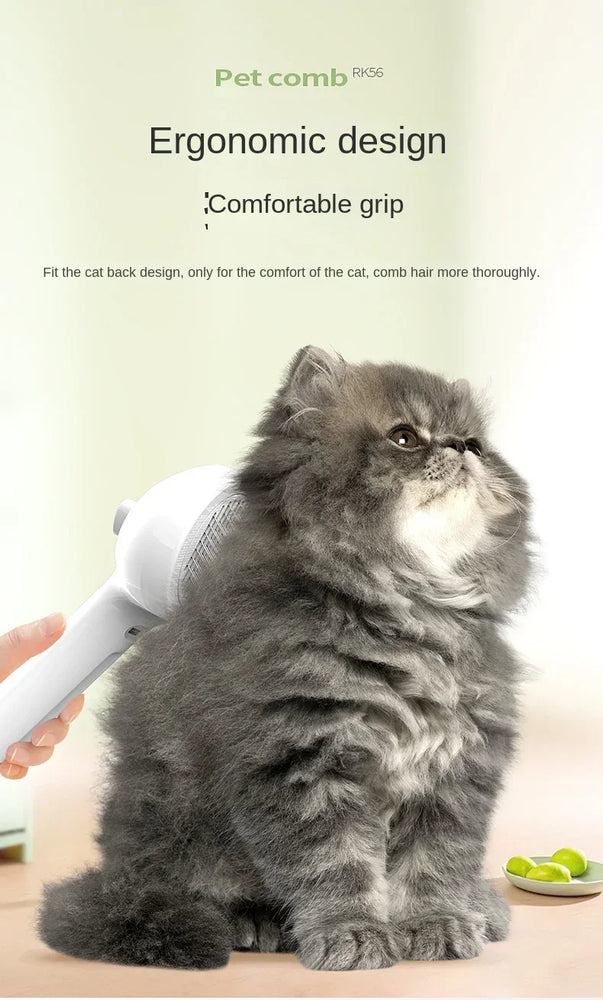 3-in-1 Electric Cat Hair Brush Steam Spray Grooming Comb Tool