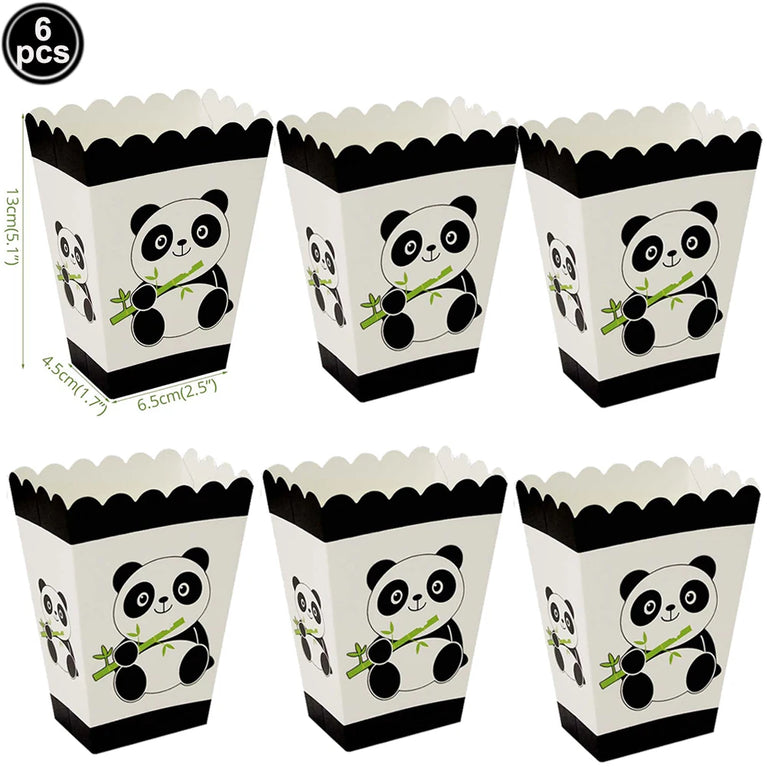 Panda Birthday Party Disposable Tableware Set Plates Cups Napkins Banner Decor
