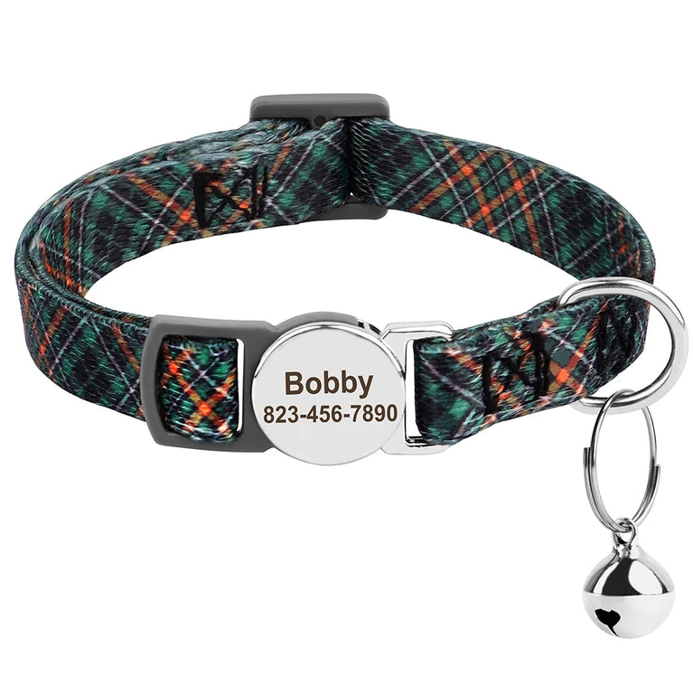 Cat Collar Free Personalized Kitten Collar Engraved Antilost Adjustabl