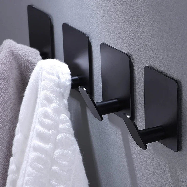 Self Adhesive Wall Hook Stainless Steel Towel Rack Bathroom Hardware Shelf Robe Hooks Hanger Shower Shelf Hanging Accessories
