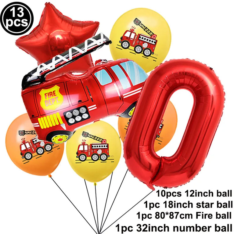 Firetruck Birthday Party Supplies Fire Theme Paper Plates Cups Napkins Set