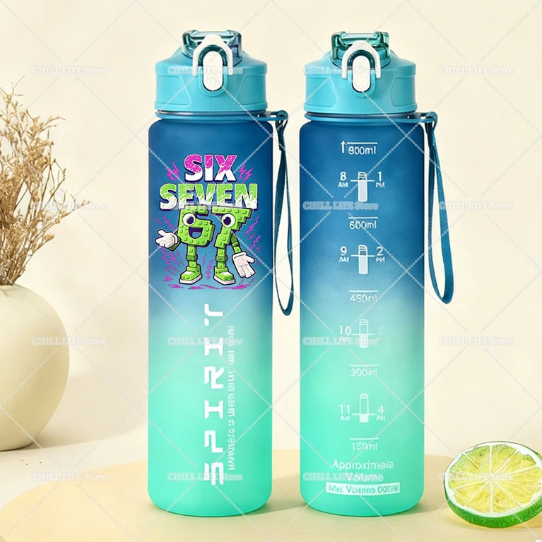 800ML Anime Frosted Sports Waterbottle Gym Outdoor Fitness Drinking Cup