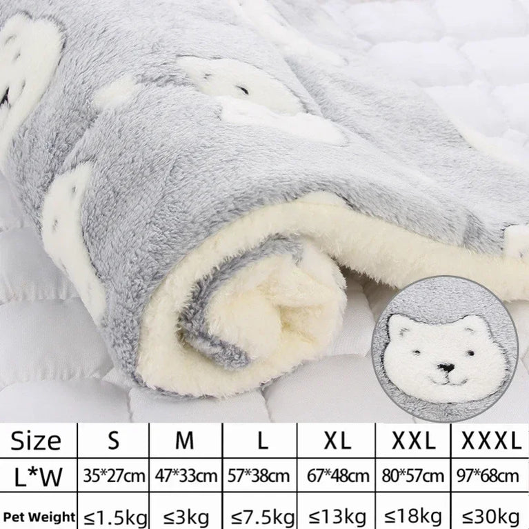 Flannel Pet Mat Dog Bed Cat Bed Thicken Sleeping Mat Cooling Heating Pad for Cats & Pets Comfort Rug