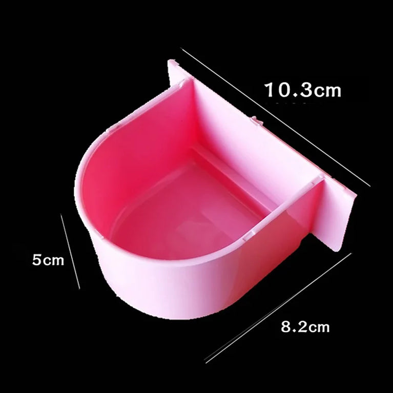 Plastic Bird Cage Feeding Trough | Splash-Proof Food & Water Cup