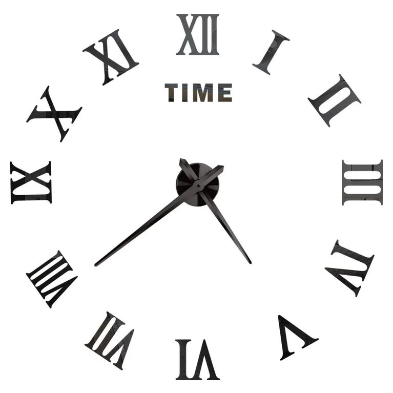 3D DIY Large Wall Clock | Modern Acrylic Mirror Surface Home Décor