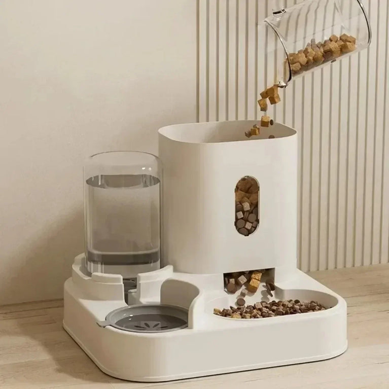 Automatic Cat Dog Feeder Bowl Water Dispenser Large Capacity