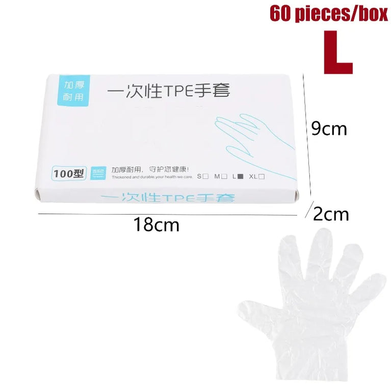 Disposable Gloves Transparent Kitchen Food Prep BBQ Gloves 60PCS Box