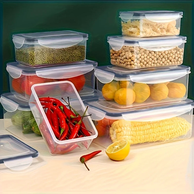 Clear Kitchen Food Storage Container Set Microwave Safe PP Lunch Box with Lid
