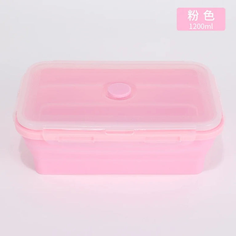4PS Collapsible Silicone Food Storage Containers with Lids Vent Kitchen Meal Prep Set