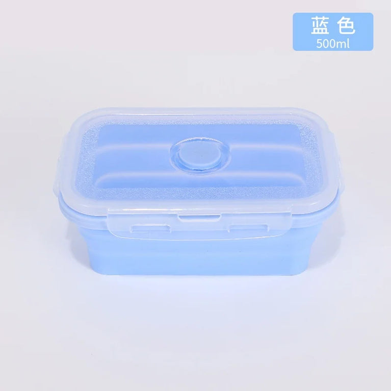 4PS Collapsible Silicone Food Storage Containers with Lids Vent Kitchen Meal Prep Set