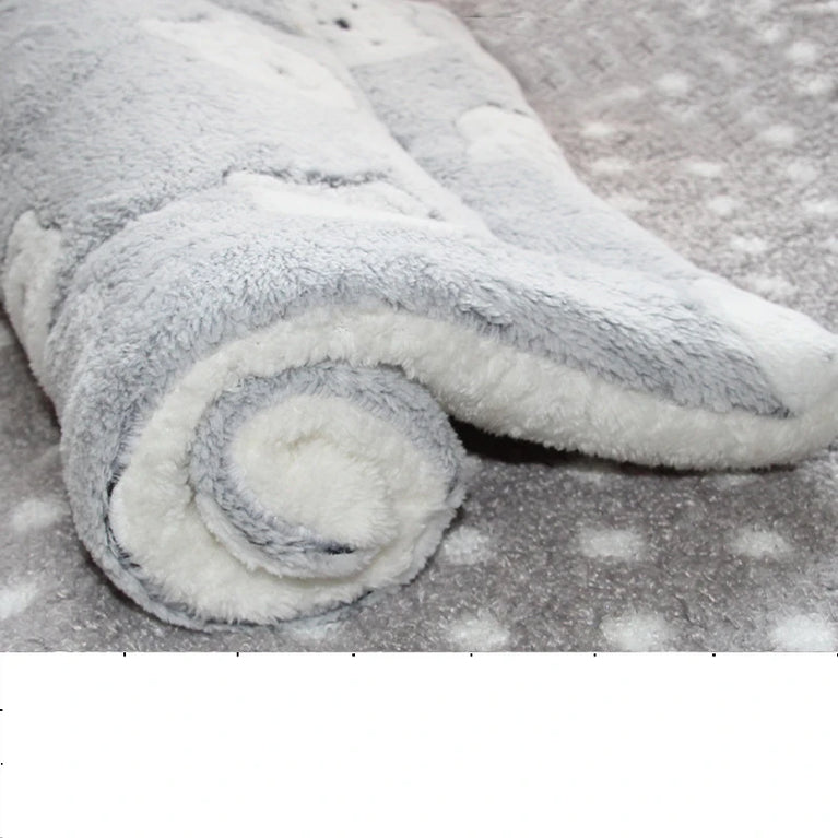 Thicken Coral Fleece Dog Bed Mat | Soft Flannel Sleeping Rug