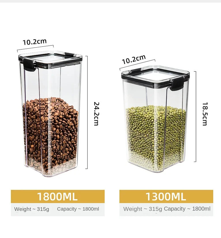 Plastic Food Containers with Lids Large Capacity Airtight Storage Jars