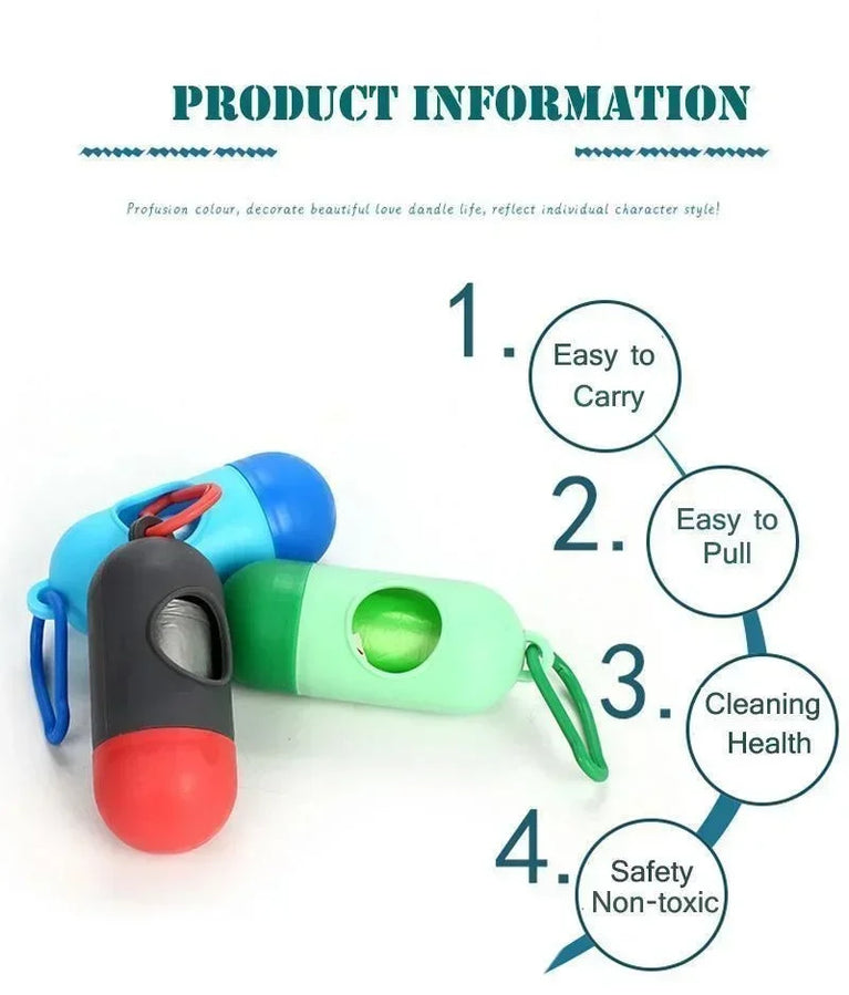 Portable Pets Trash Bags Dispenser Outdoor Pooper Bag Storage