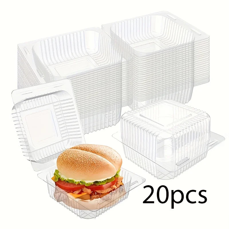 20PCS TRANSPARENT CAKE SLICE BOX FOOD STORAGE CONTAINER FOR BAKERY PARTY WEDDING BIRTHDAY
