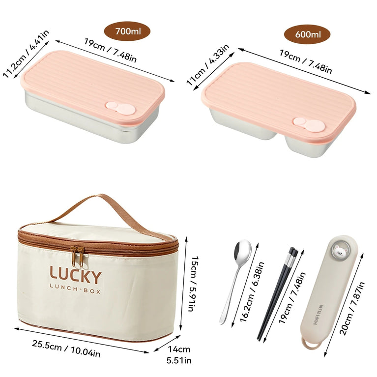 Portable Large Capacity Sealed Bento Lunch Box Stainless Steel Fruit Salad Food Container