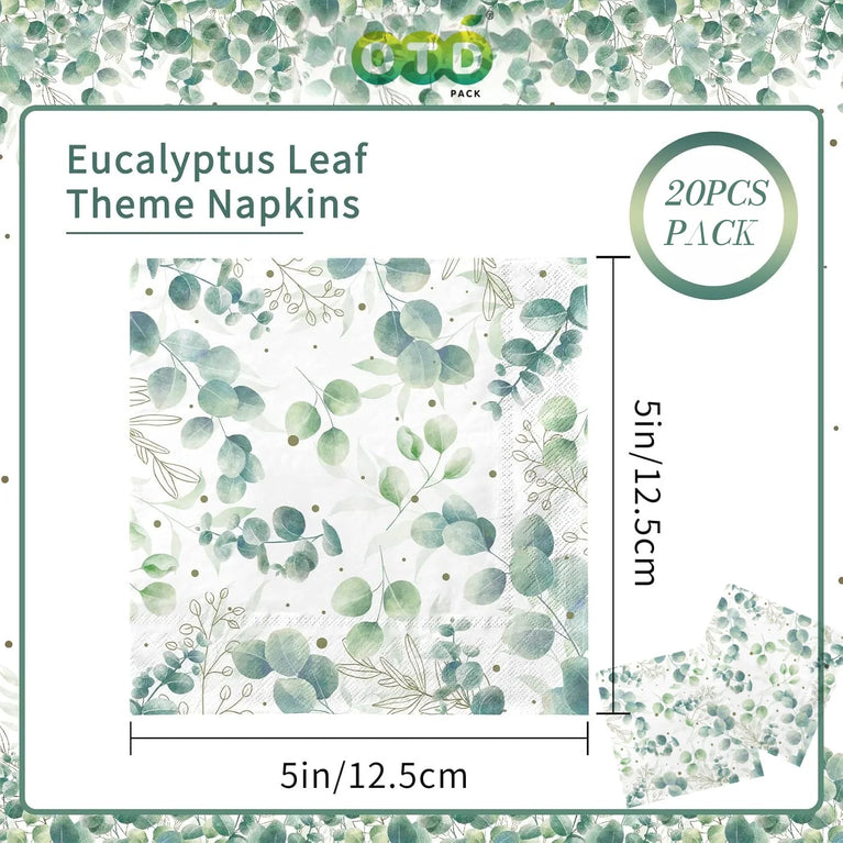 Eucalyptus Disposable Paper Napkins Soft Absorbent Party Towels