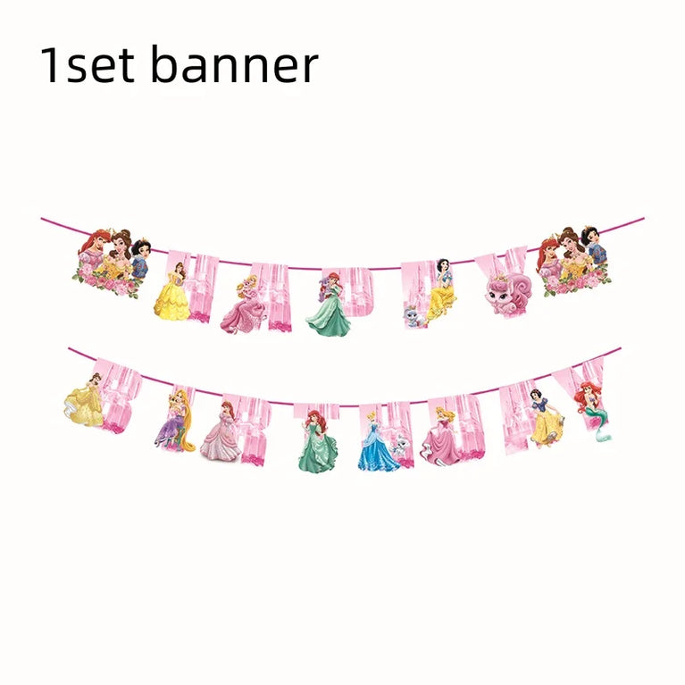Princess Six Theme Party Disposable Tableware Set Girls Birthday