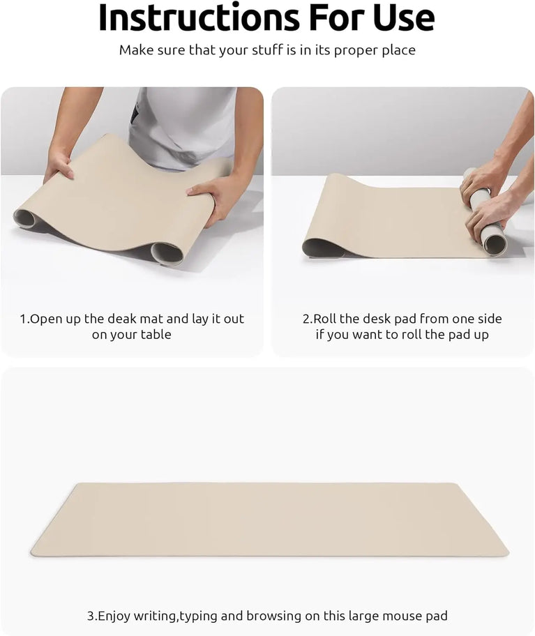 Professional Leather Desk Pad | Large Non-Slip Mouse Pad & Desk Protector