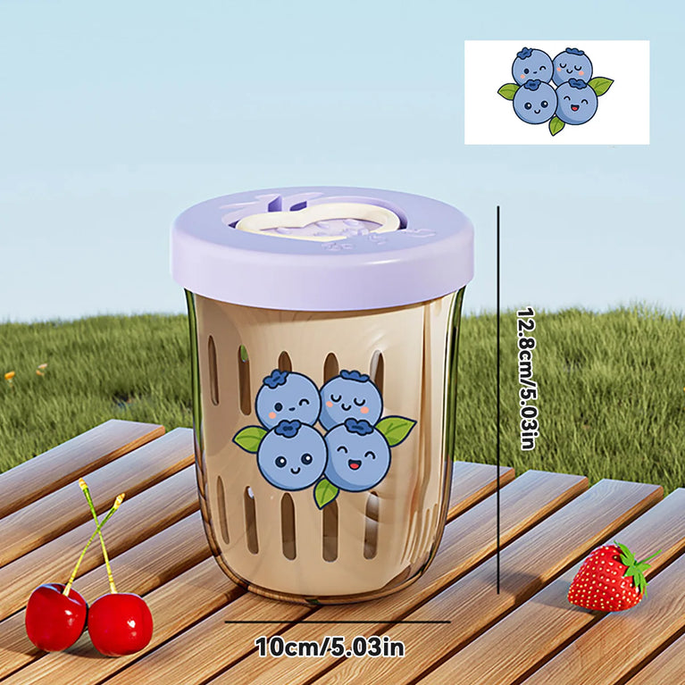 Double Wall Salad Cup Portable Leakproof Oat Breakfast Container Fork Handle