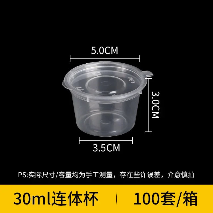 100pcs Disposable Sauce Takeaway Packaging Box Round Sealed Containers With Lid for Chili Oil