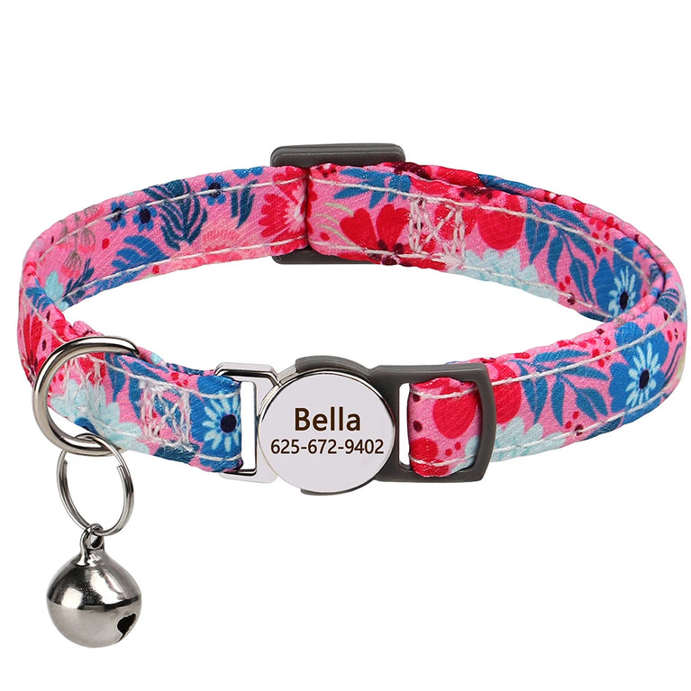 Cat Collar Free Personalized Kitten Collar Engraved Antilost Adjustabl