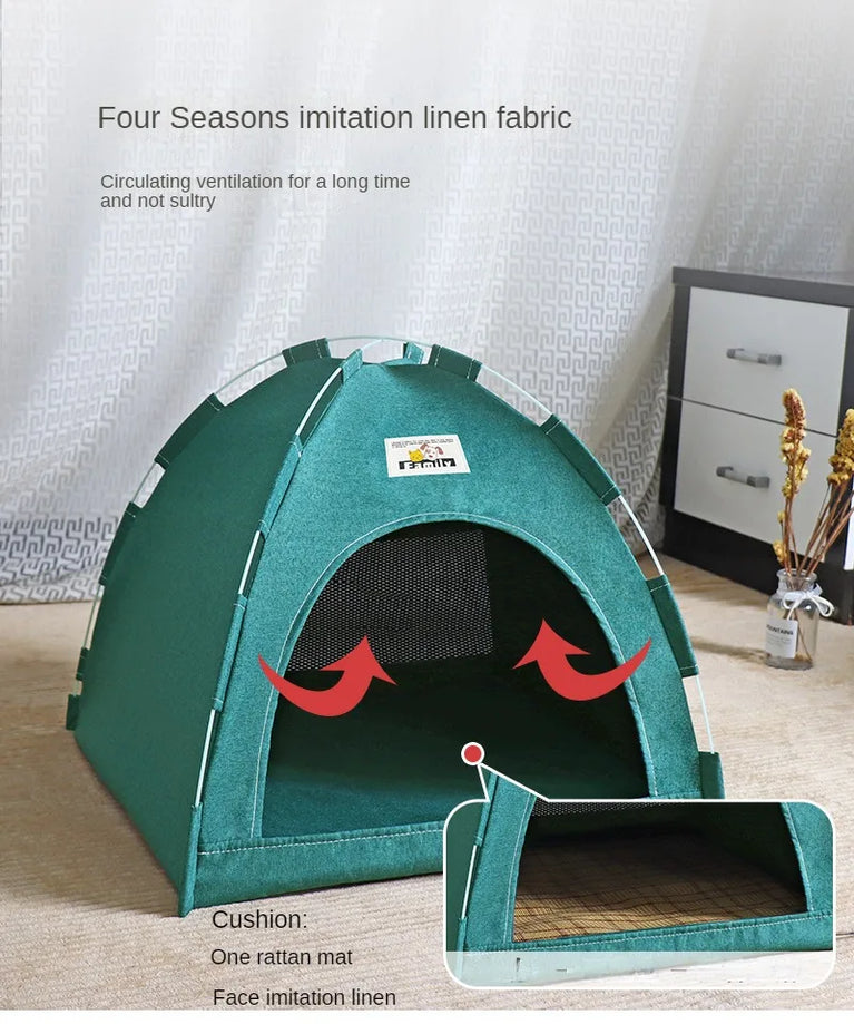 Foldable Cat House Pet Tent Breathable Portable Four Season Nest