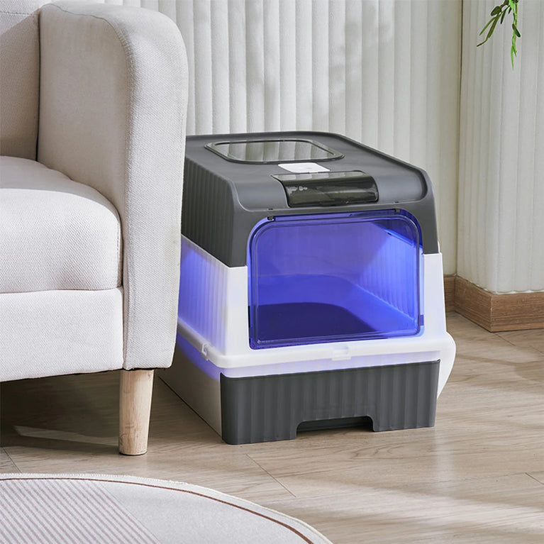 UV Sterilization Cat Litter Box Enclosed Odor Control Easy Clean