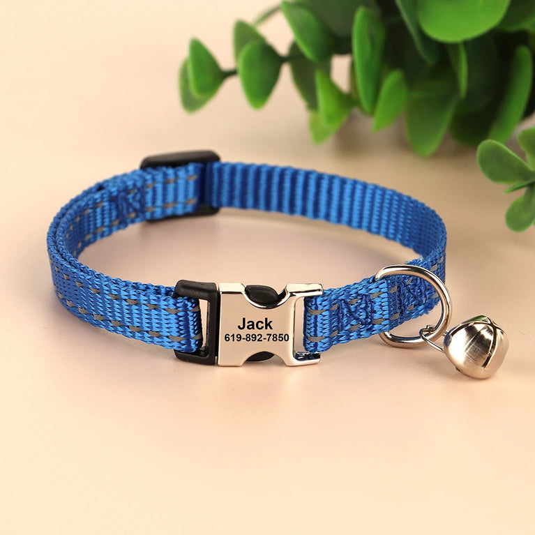 Cat Collar Free Personalized Kitten Collar Engraved Antilost Adjustabl