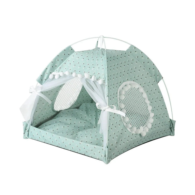 Princess Cat Bed Foldable Soft Tent House All Season Comfort